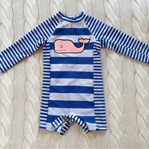 Vineyard Vines Blue and White Striped Kids Rashguard